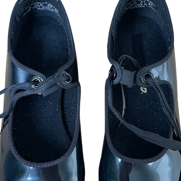 CAPEZIO Tele Tone Tap Dancing Shoes N625 Black Shiny Women's Size 6.5 M - Picture 10 of 16